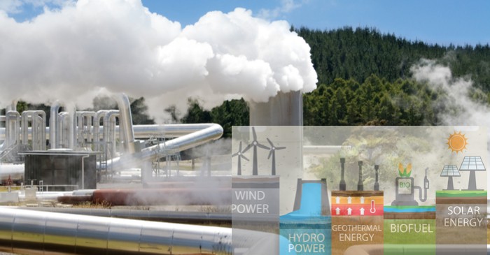 Geo, hydro, solar and wind-generated thermal stores