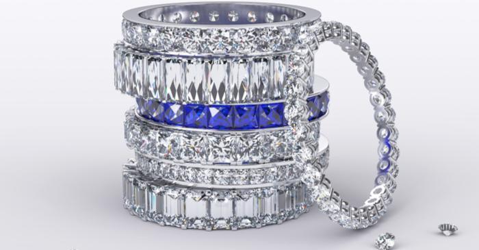 White Diamond and Kashmir Sapphires 
