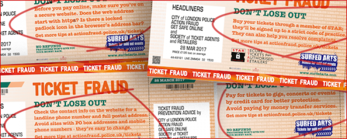Surfed Arts: the spoof ticket fraud sale